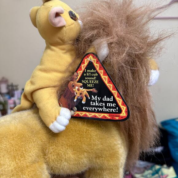RARE VINTAGE MATTEL 1993 THE LION KING  MUFASA AND SON 14"‎ DISNEY PLUSH SIMBA - Picture 4 of 16